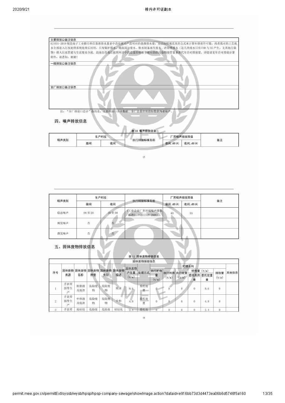 排污许可公示